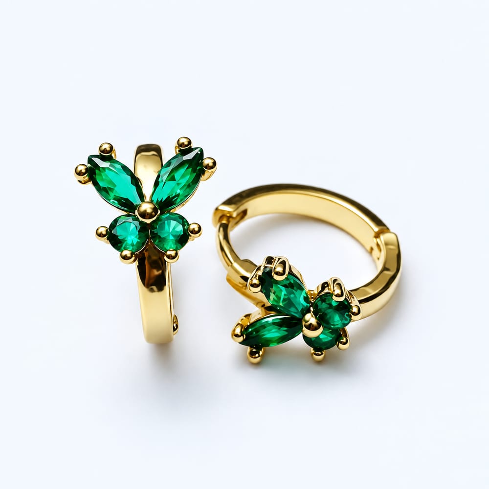 Brinco de flor verde